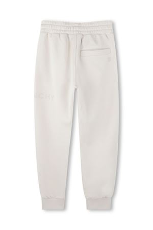 Pantaloni sportivi in misto cotone bianco GIVENCHY KIDS | H30690184